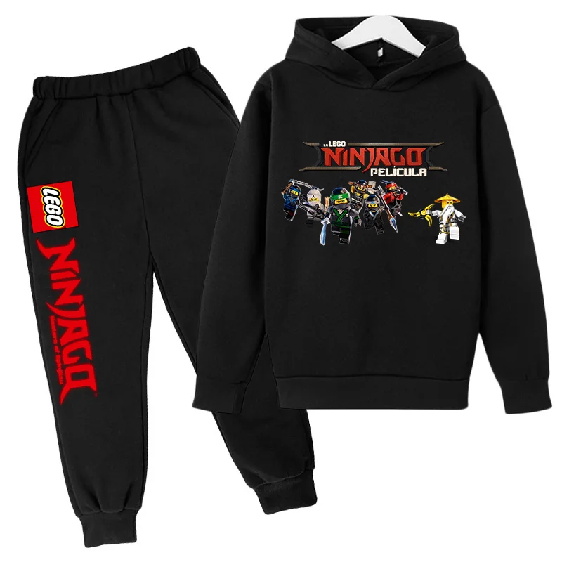 Lego Phantom Ninja Hoodie Cartoon Comics Anime printed children clothing Children Boys Sweatshirt Hoodie set two-piece handsome