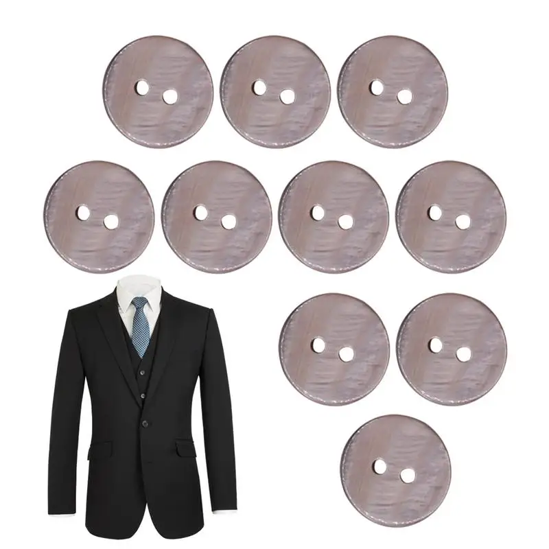 Shell Buttons Bulk 10pcs Round Clothing Buttons 2-hole Design River Shell Cardigan Button For Suit Coat Windbreaker Sweater