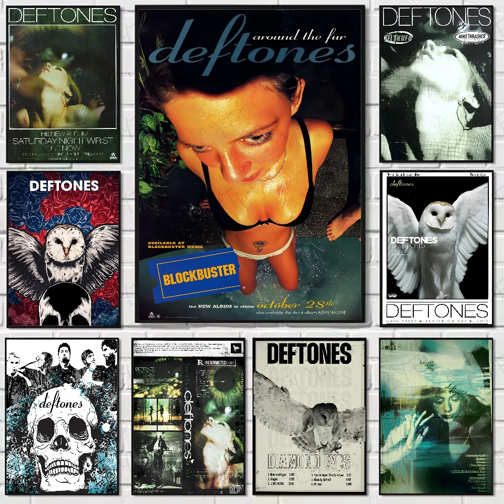 Clássico hip hop cantor estrela d-deftones música álbum capa cartaz adesivos à prova dwaterproof água arte da parede para sala de estar quarto retro decoração