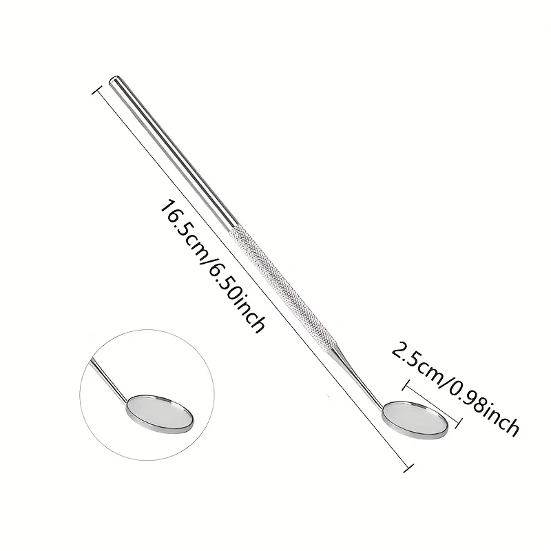 Miroir pour outils d'inspection dentaire, ensemble de 2/3 pièces, Portable avec boîte de rangement, miroir réutilisable pour cils greffés pour femmes, en acier inoxydable