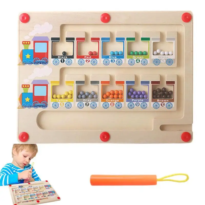 Magnetic Color And Number Maze Montessori Learning Education Toy Color Matching Learning Counting Puzzle Board for kids