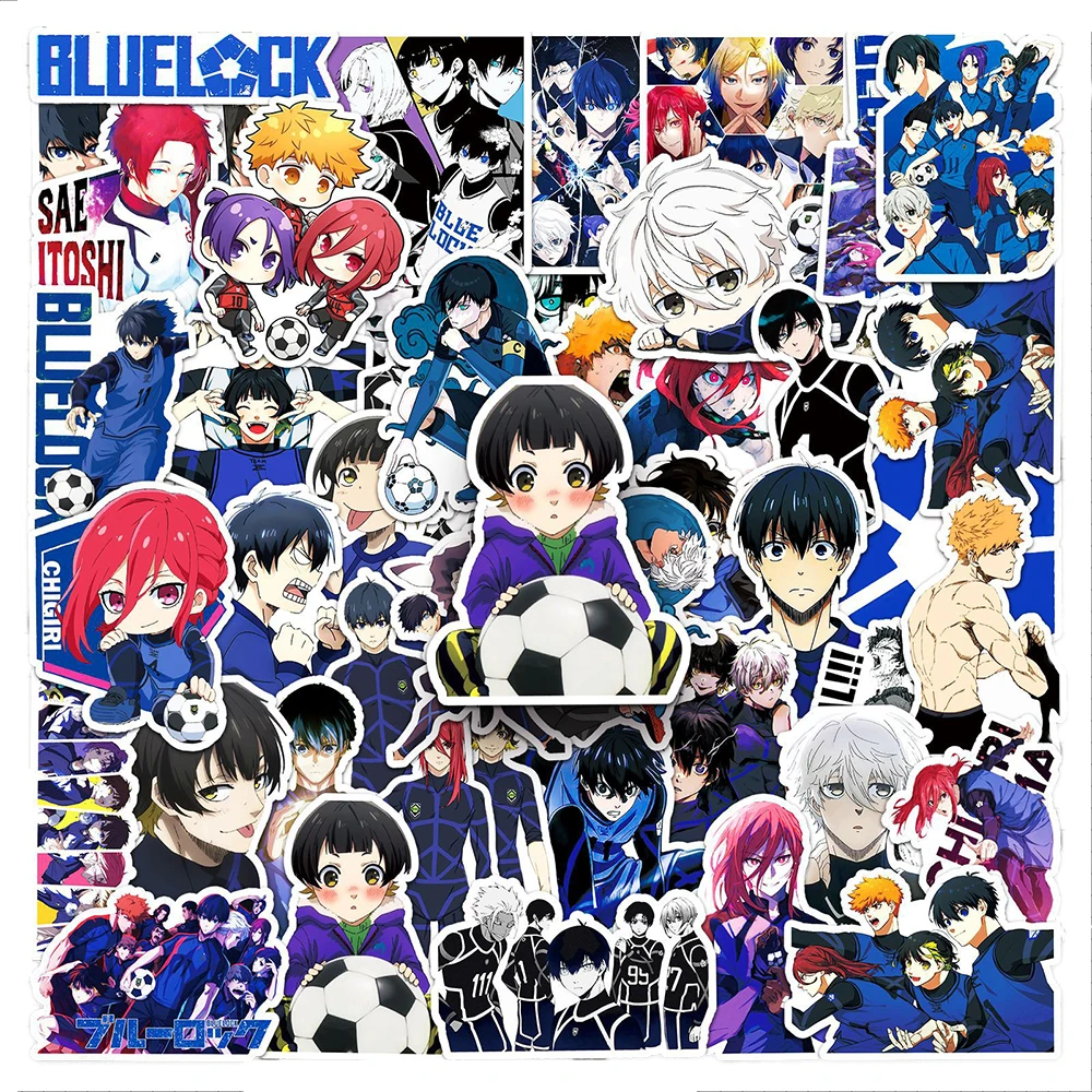 10/30/50 Stück Coole BLUE LOCK Anime-Aufkleber Fußball-Cartoon-Aufkleber Wasserdichte Graffiti-Aufkleber für Auto, Handy, Laptop, DIY-Spielzeug, Geschenke