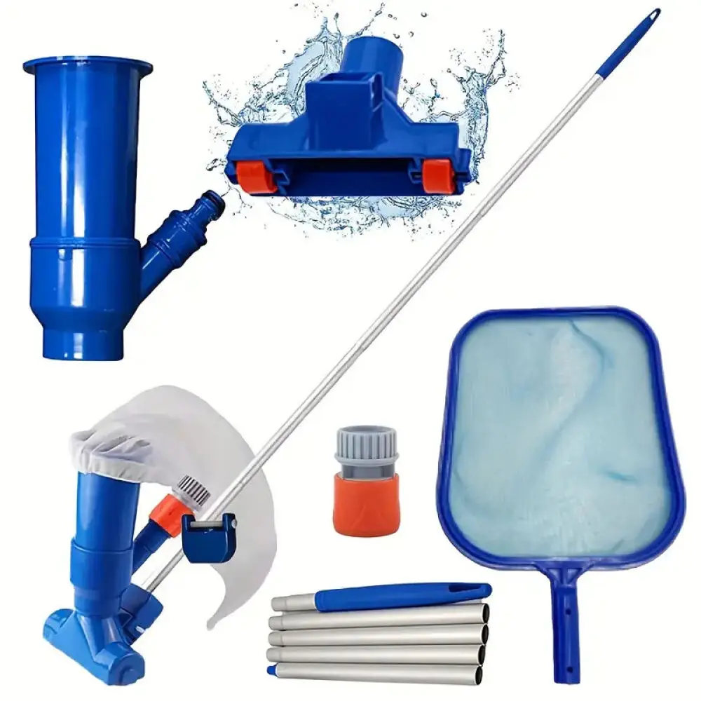 Swimming Pool Vacuum Head With Scrubbing Brushes Manual Cleaner For Pond Fountain Maintenance Portable Jet Suction Tool