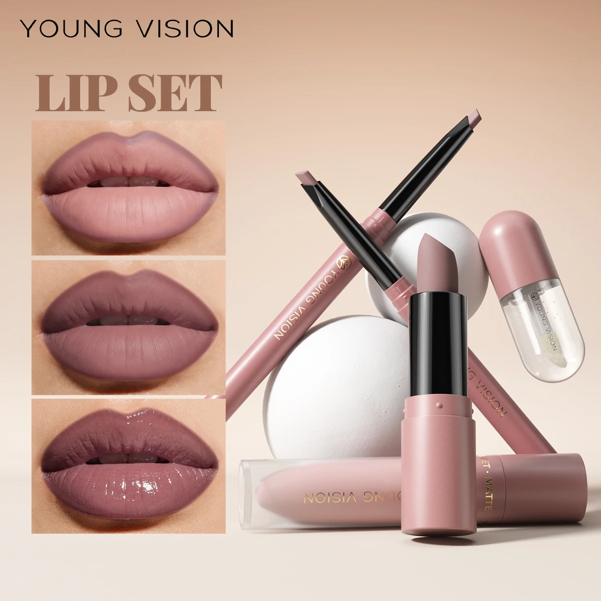 4pcs/10pcs/set Nude Lip Gloss Matte Velvet Lipstick Waterproof Long-lasting  Liquid Lipstick Women Moist Lip Tint