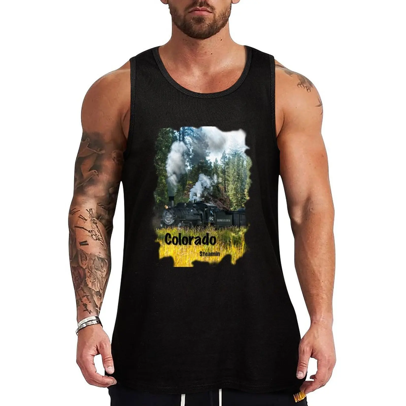 

Steam train iPad Tank Top Work Outdoor Tank Top Heavy Duty Sleeveless Shirt