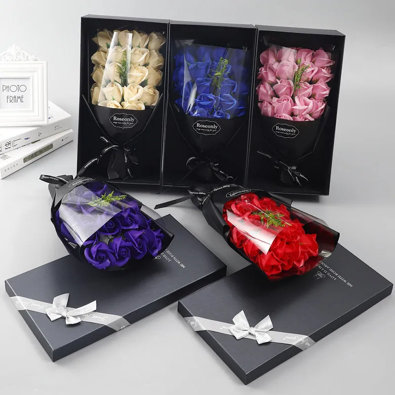 Valentine\'s Day Creative Gift Rose Soap Bouquet Gift Box for Boyfriend and Girlfriend Wife and Best Friend Surprise Ceremony