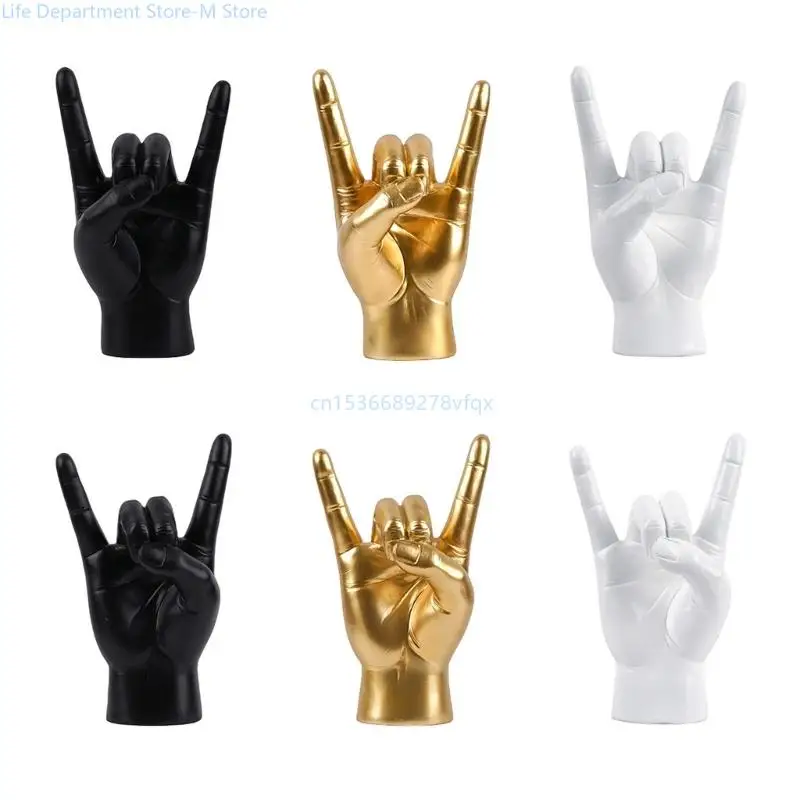 

Sign Rock and Roll Statue Hand Sculpture Music Shows Party Livehouse Home Decorations Theme Party