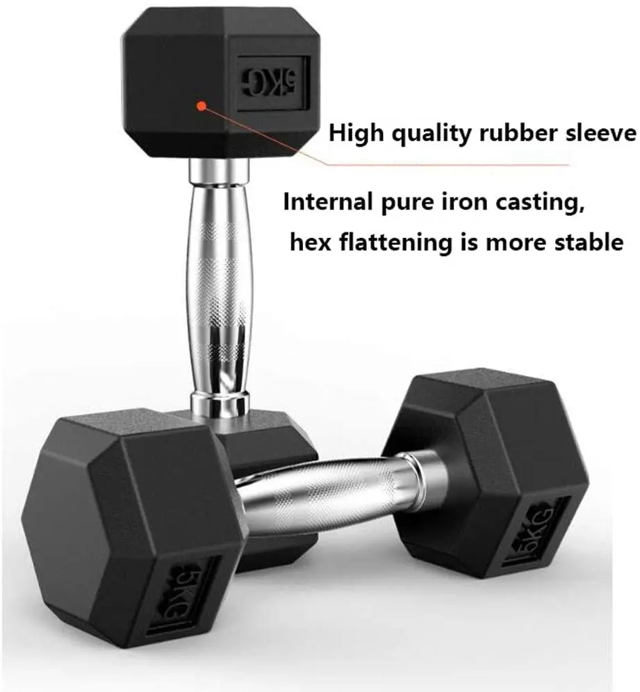 Rubber Hex Dumbbell Supplied Cheap Competitive Price Black Fitness Weights Rubber Coated Hex Gym Basic Head Dumbbell Setpromote