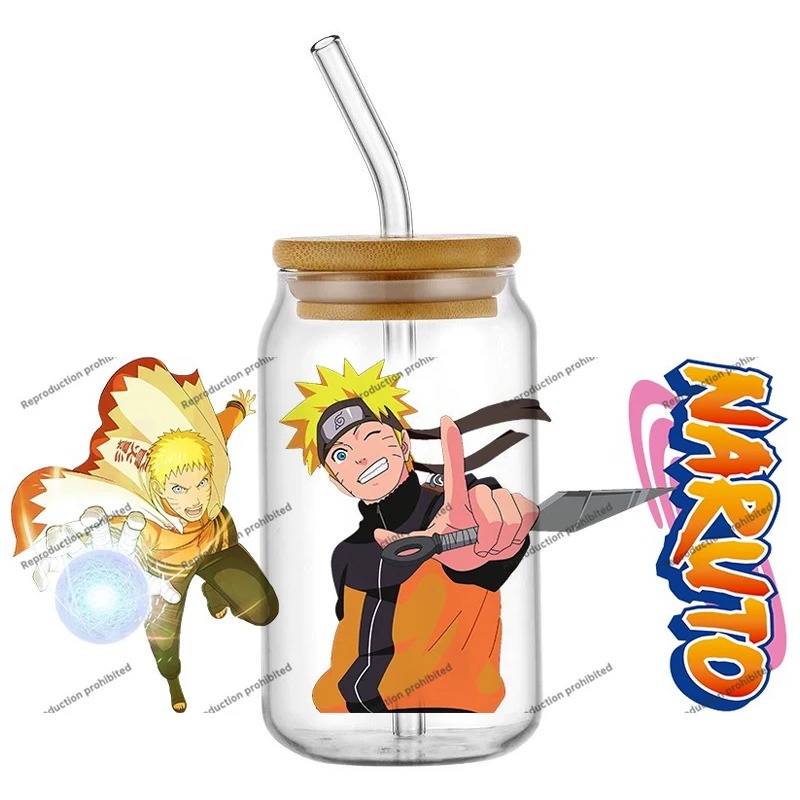 

NEW Japanese Ninja Naruto Anime New Product Cartoon UV DTF Decal Sticker Wrap For 16oz Libbey Glass Can Cup