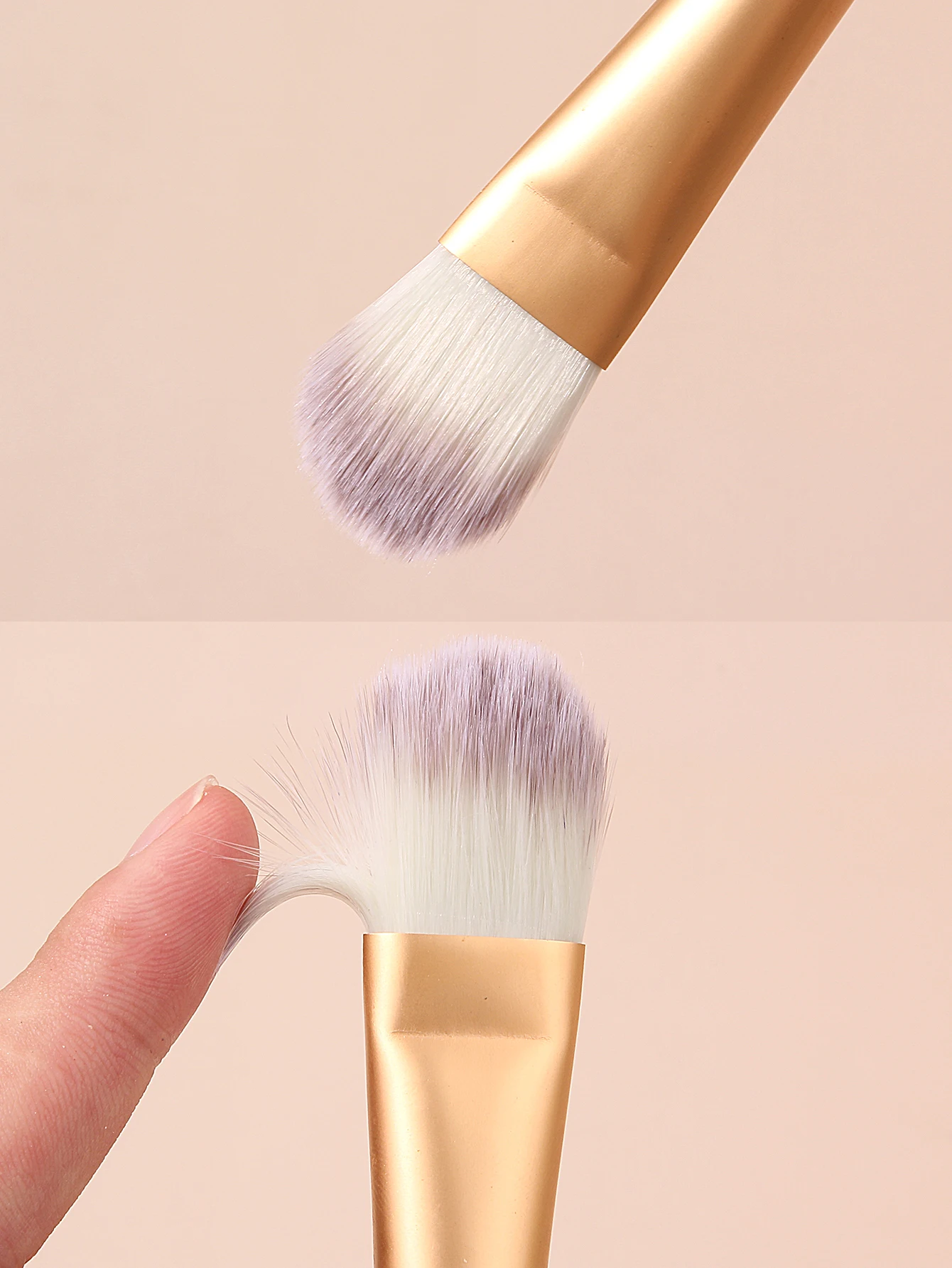 Brocha de base dorada de alta calidad, pincel plano para máscara de lengua, sin rastro, no comer polvo, base ligera, maquillaje líquido bru, 1 unidad