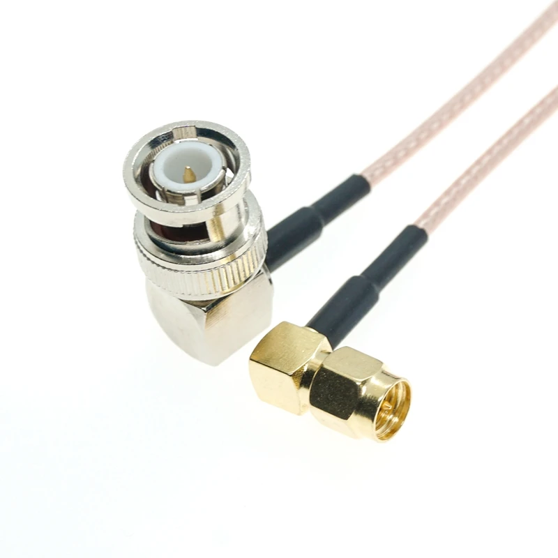 RG316 BNC Male Right Angle to SMA MALE Right Angle Connector Lot Coaxial Jumper RF Pigtail Cable