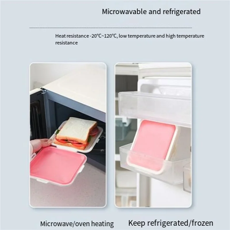 AB09-Scatole per il pranzo con custodia in silicone per il pranzo Contenitore per alimenti riutilizzabile Contenitore per il pranzo Bento per microonde