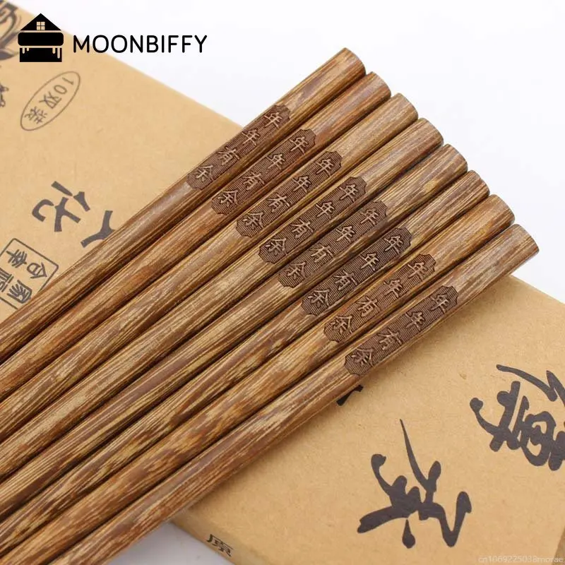 5/10pairs Natural Chestnut Wood Chopsticks Set Japanese-style Sushi Handmade Wooden Chop Stick Value Gift Hashi Chopstick Sushi