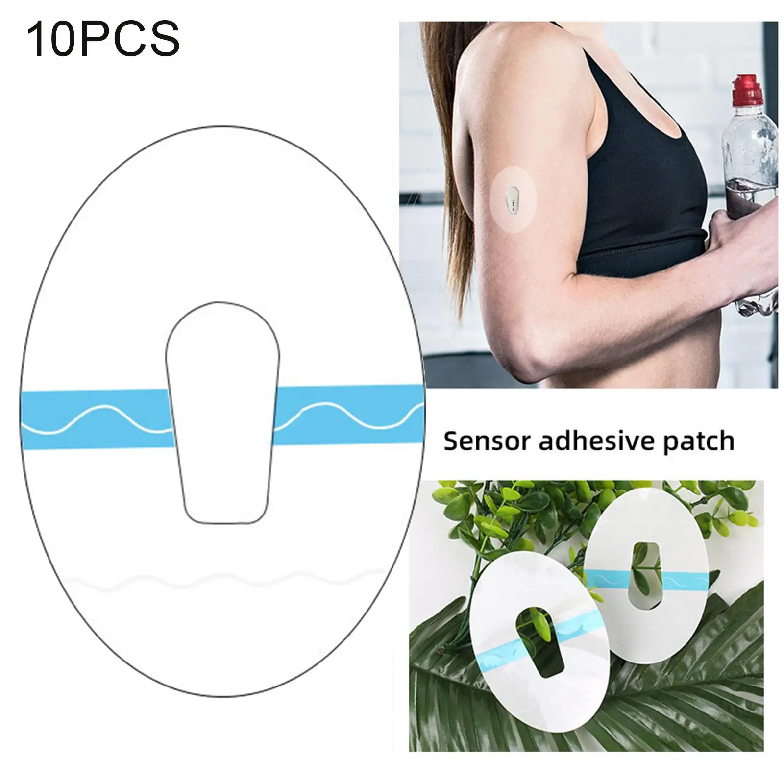 10Pcs Adhesive Patches Waterproof Sensor Patches Long Lasting Stick Firmly