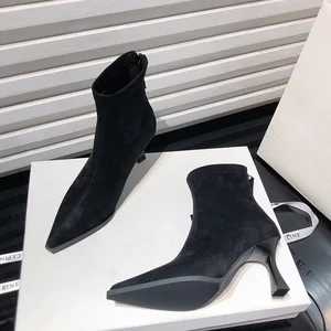 Female ankle boots with leopard print fashion elegant dance party shoes high heels 10 Main Sales Bota Female Without Salto - №9