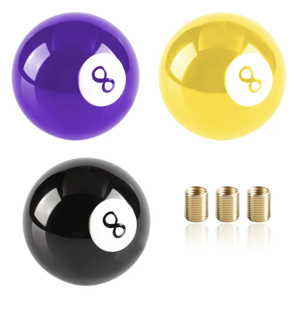 

Black 8 Ball Car Gear Knob Short Shifter Knob Acrylic 8 Ball Billiards For Auto Universal Manual Transmission Accessory