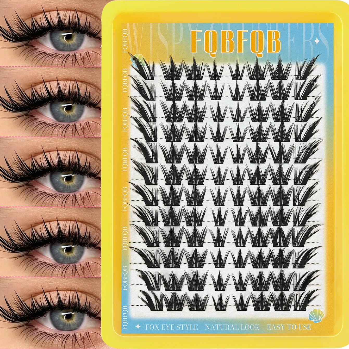 フォックスアイラッシュクラスター 96本入り Cカール 左右 - Eyelash Extension Fox Eye のレビューと価格