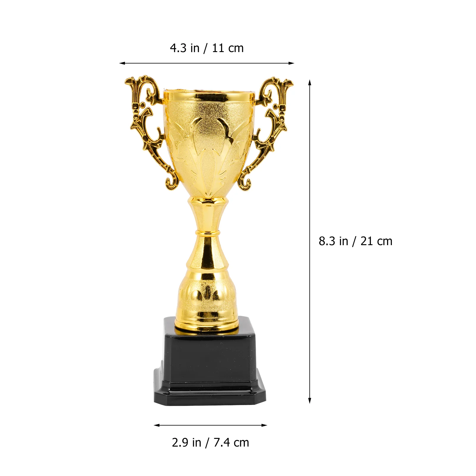 Plastic Trophy Cup Kids Soccer Tournament Game Award Golden Mini Trophies Smooth Material Bright Color Exquisite