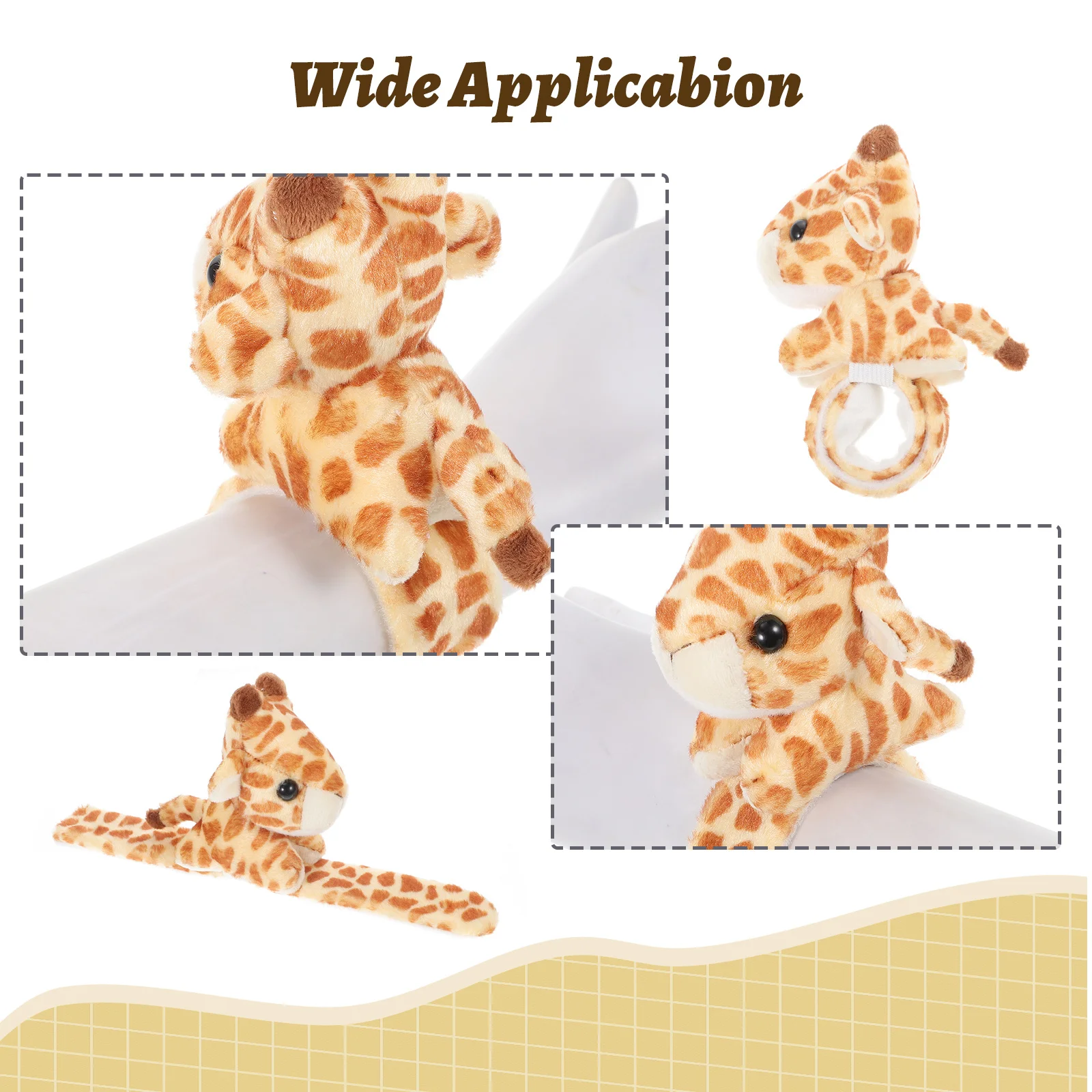 

Cute Giraffe Slap Bracelet Smooth Edge Safe Child Friendly Wristband Ideal Jungle Zoo Party Decorations Birthday Gifts