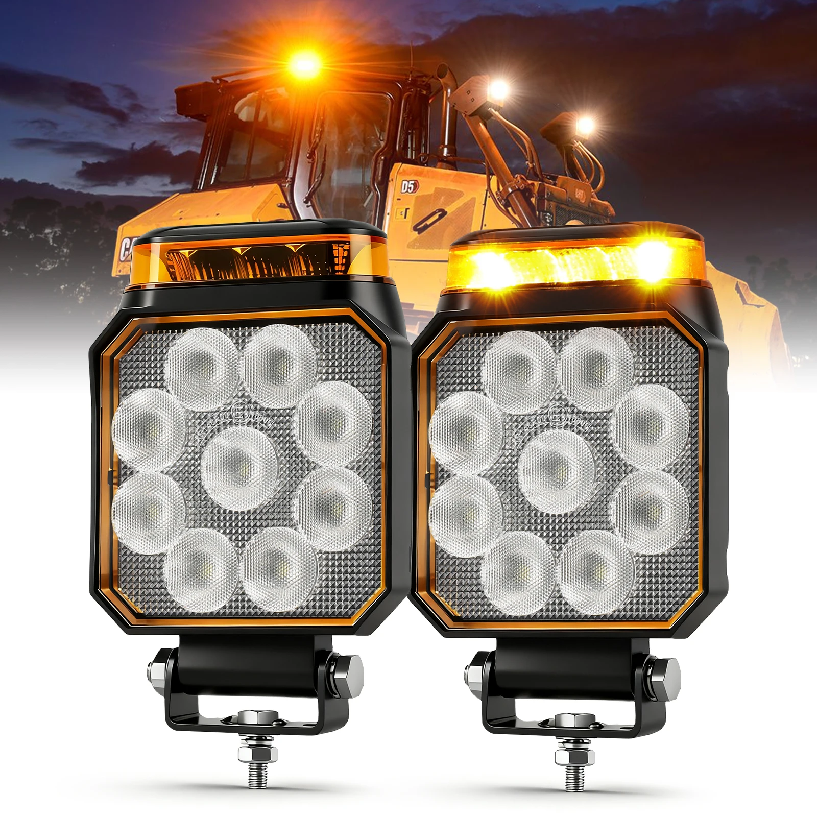 

HAOLIDE 4 inch LED Work Lights Falsh DRL Modified Off-Road Vehicle Spotlights Flood Fog Lamp IP68 ATV SUV 4X4 Headlights