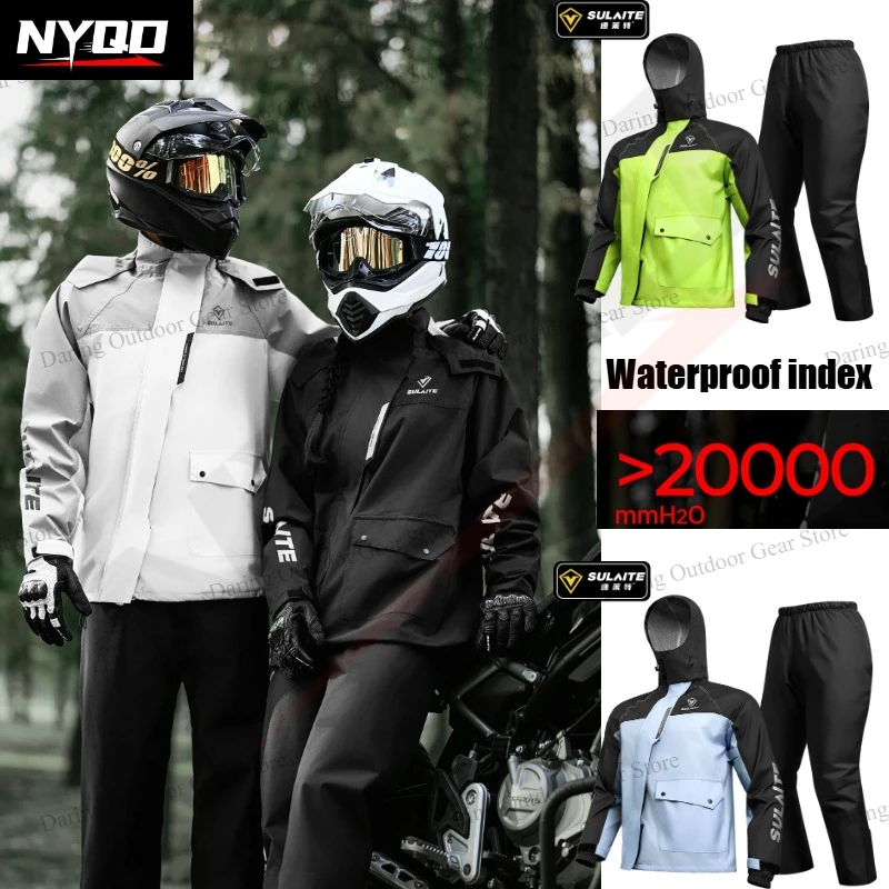 

Motorcycle Split Rain Suit Full Body Waterproof Windproof Jacket Pants Shoe Covers Outdoor Moto Travel Rider Special Raincoat