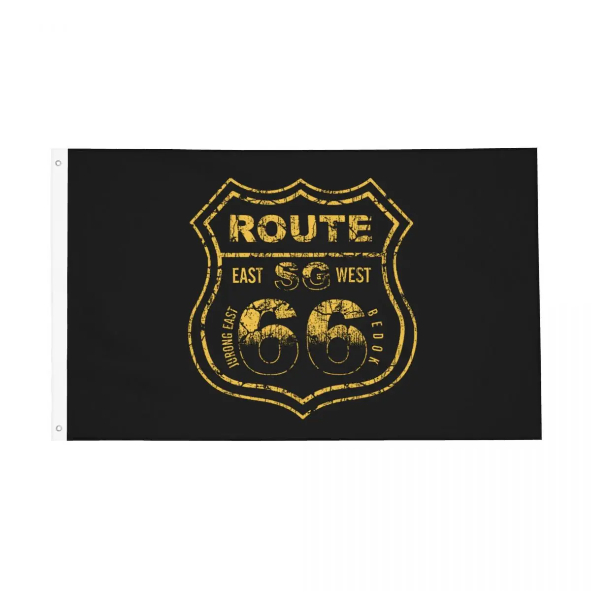 Route 66 SG P142C2 Flag Fade Proof Outdoor Banner Mother Road American Classic Oldschool All Weather Hanging Decoration 90x150cm