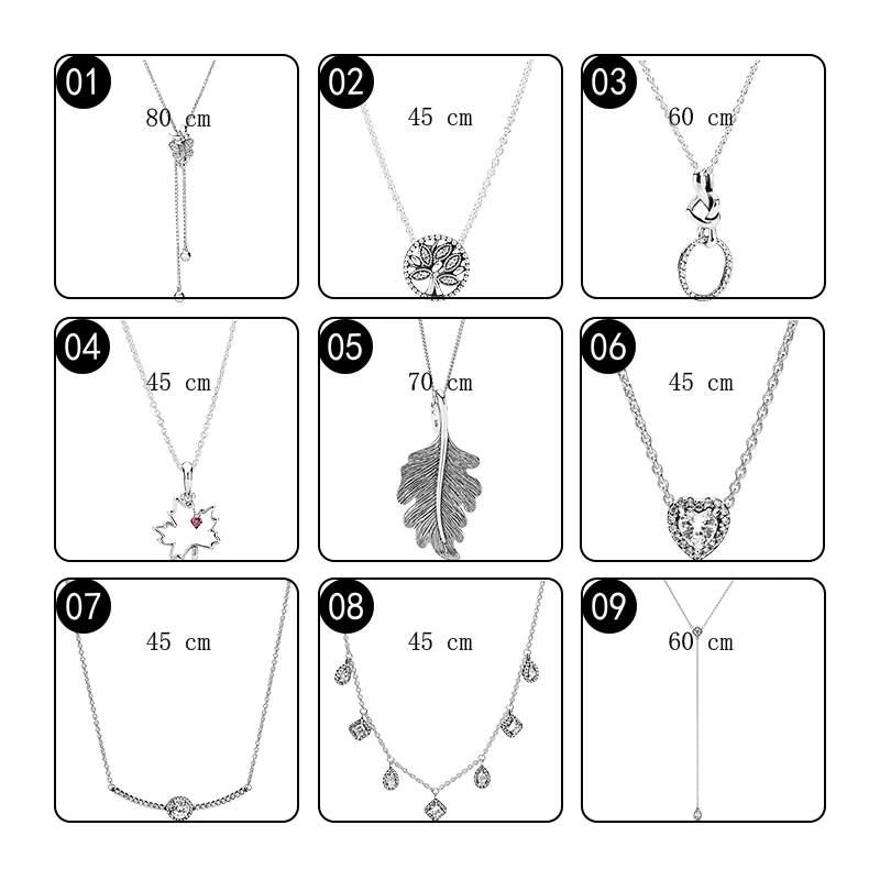 925 Sterling Silver Chokers Pendants Necklaces For Women Jewelry Butterfly Tree Of Life Knot Hearts Oak Leaf Link Chain Colliers