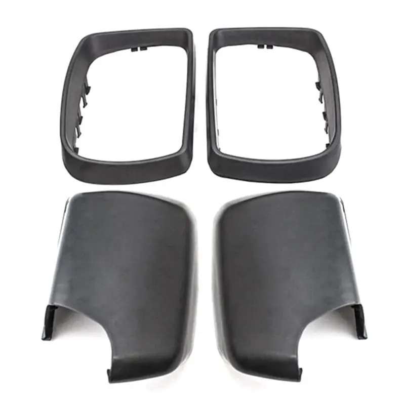 

A21F-Car Black Rearview Mirror Cover Shell Side Mirror Caps With Frame Replacement For BMW E53 X5 2000-2006