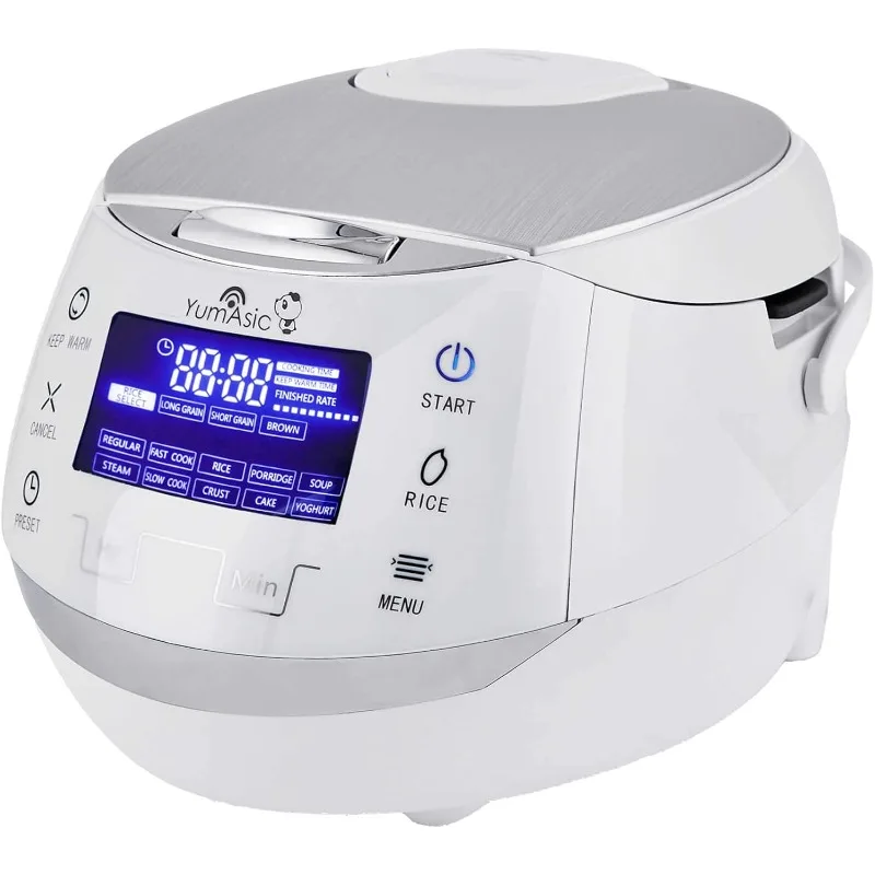 Yum Asia Sakura Rice Cooker with Ceramic Bowl and Advanced Fuzzy Logic, 8 Cup/ 1.5 L, 6 Multicook Functions, Motouch LED Display