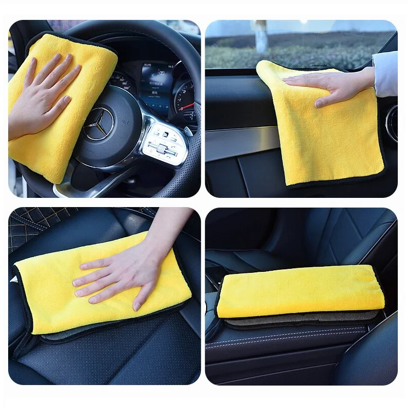 10 pieces Large Size Soft Car Wash Microfiber Towel Car Cleaning Drying Cloth Car Care Cloth Detailing Auto Cleaning Towel