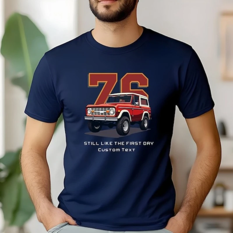 50th Birthday Vintage 1976 Shirt Gift Born in Still Like The First Day Unisex Tee Commuter All-match Printed T-shirt Tops