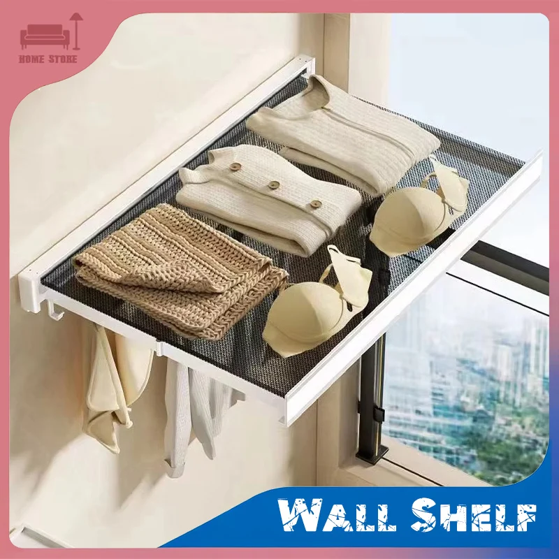 

Сушилки для балкона, складная настенная полка для носков из нержавеющей стали, многофункциональная выдвижная сетка для сушки, портативный органайзер для ванной комнаты