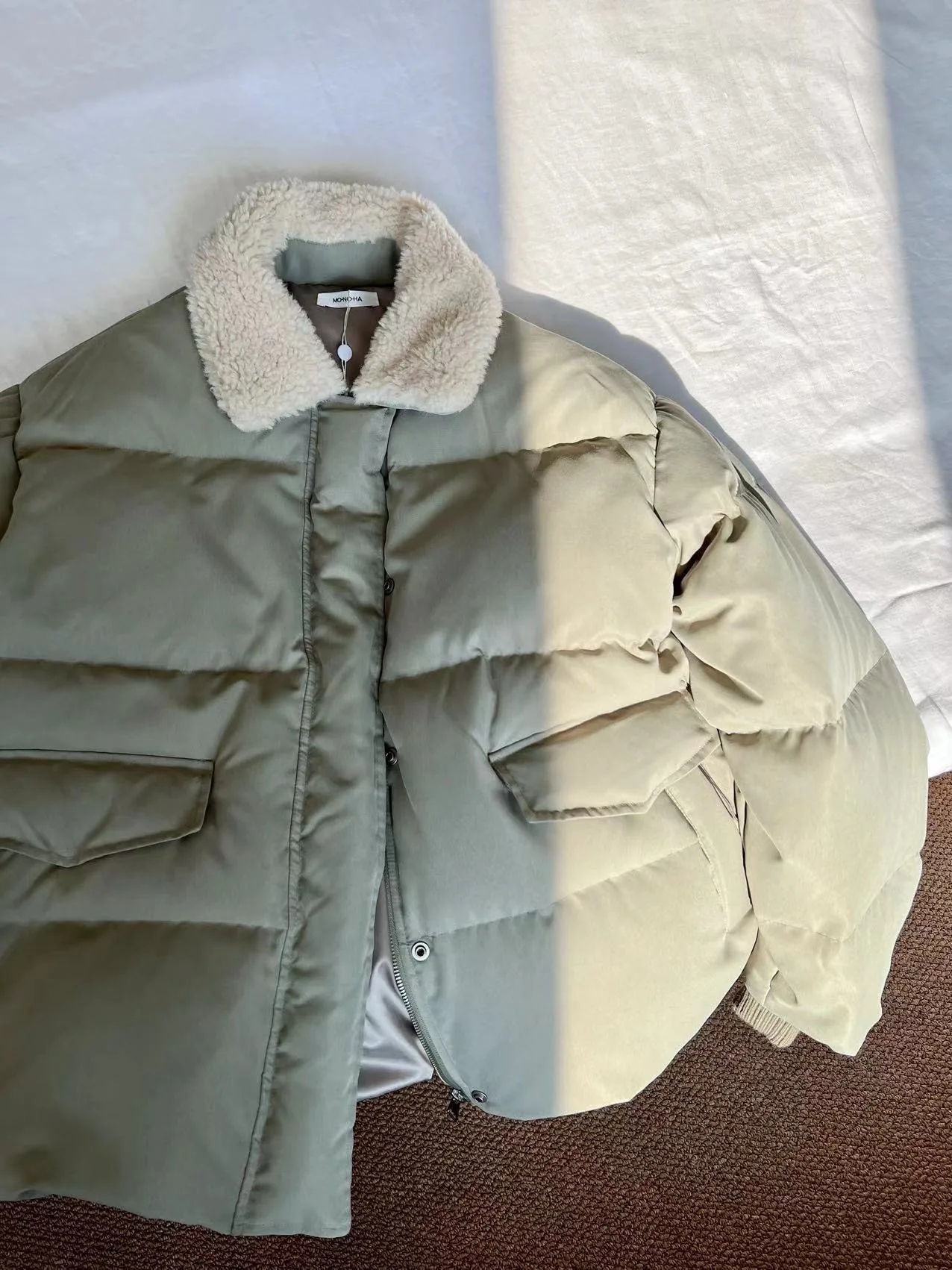 PREON Women's Casual Du down Puffer Jaet with Fur Collar All-Match Autumn Winter New Sle Commute Sle Long Sve