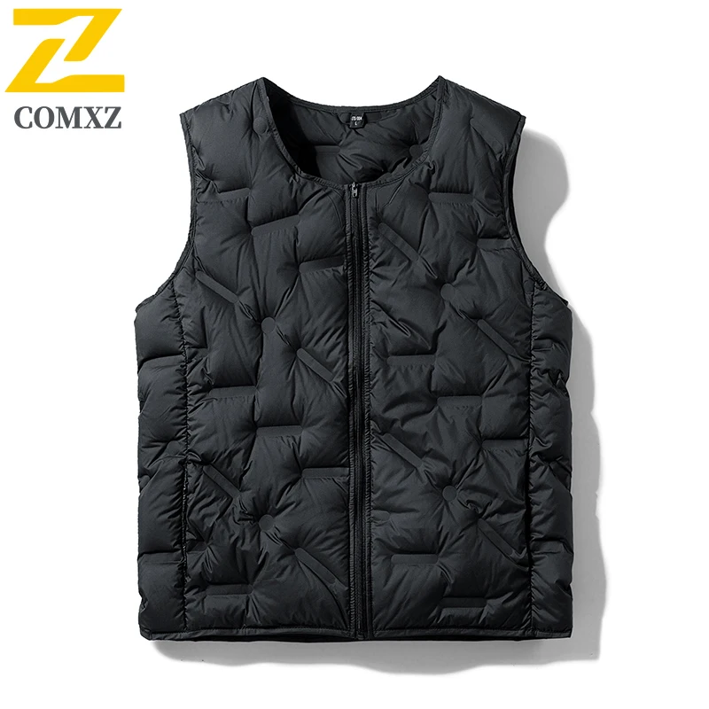 Lightweight Down Jacket Vest Men 2025 Winter Extremely Cold Thick Duck Down Sleeveless Coat Waistcoat Fashion Warm Puffer Jacket