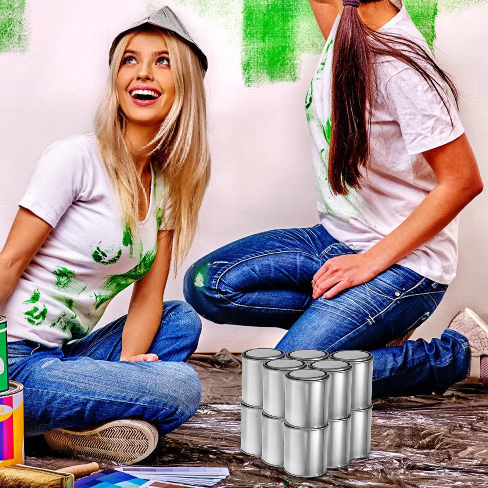 

Набор металлических банок для краски с крышками, без внутреннего покрытия, объемом 1 кварту, для хранения остатков краски, грунтовки, герметика, эпоксидной смолы, масляных красок, для DIY-проектов