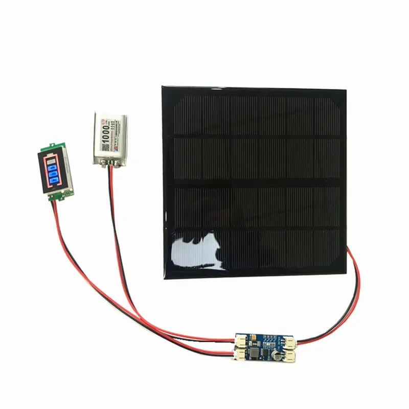 6V 3W 9V 2W 12V 2W Solarpanel mit Solar-Min-Batterieladegerät mit Batterieanzeige DIY KIT PH 2.0 Kabel