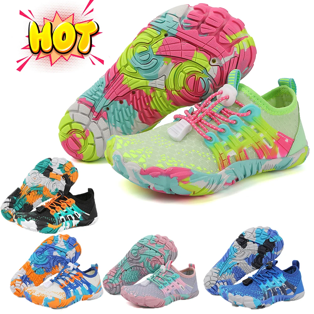 Aqua Shoes Barefoot Beach Shoes Kids Water Shoes Outdoor Non-Slip Sports Trainning Sneakers Quick-Drying Breathable Sneakers