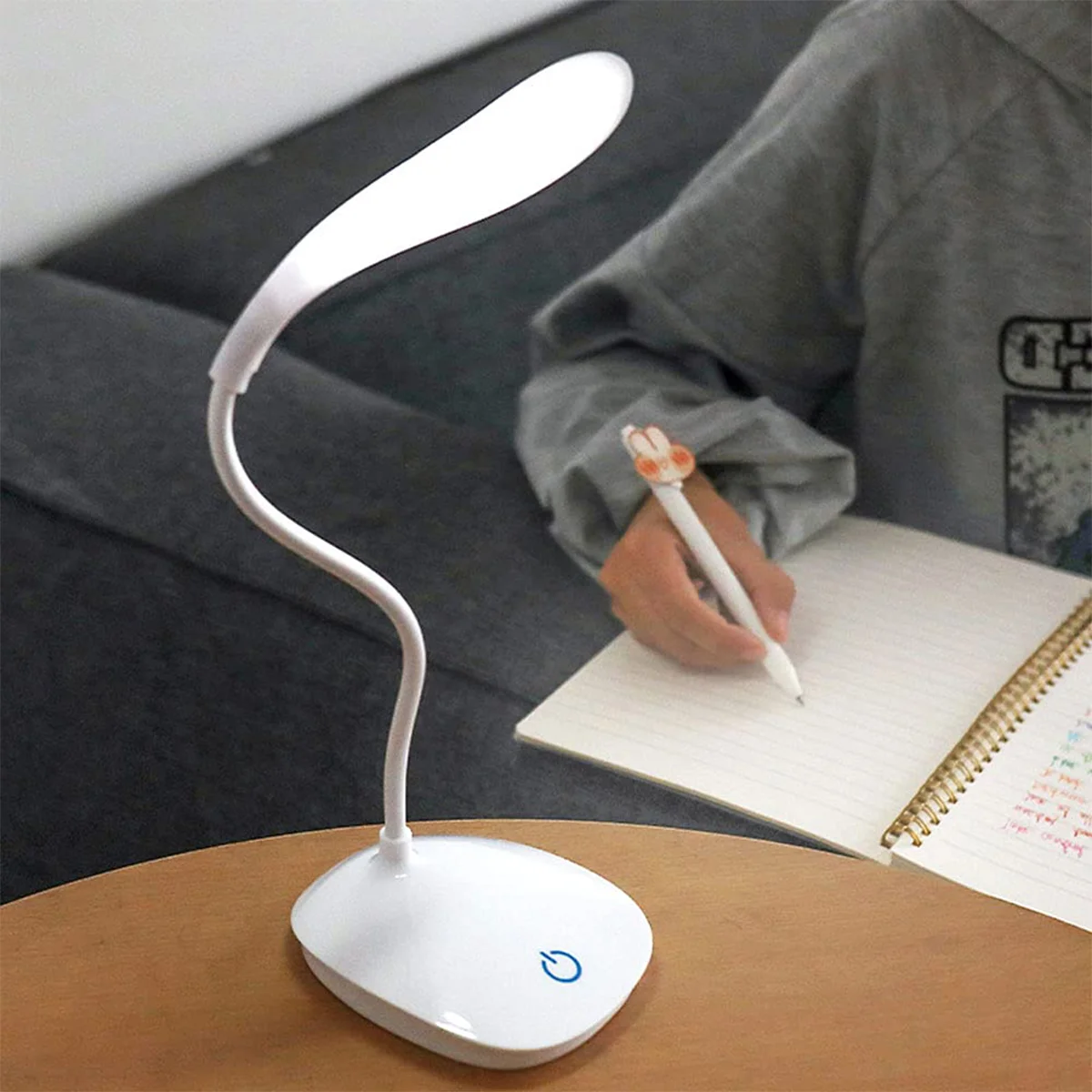 Table Lamp 3 Level Brightnes Desk Touch Control Rechargeable Dimmable Portable Led Study White Light Cordless Flexible Reading