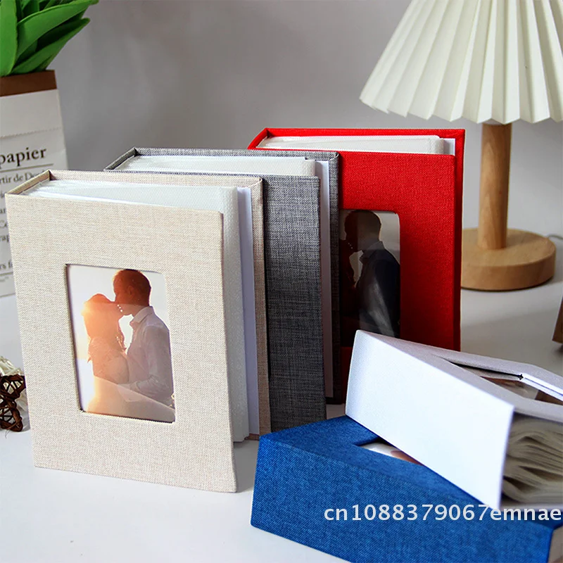Neues Fotoalbum mit 100 Taschen für 4x6 Fotos, Leinen-Einband, Einsteck-Fotoalben, DIY Beschreibbare Fotoaufbewahrung für Kinderaufnahmen