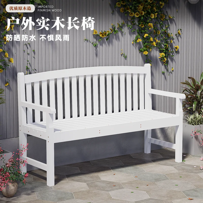 

Anti-corrosive carbonized wood tables and chairs Outdoor courtyard backrest chairs Balcony Solid wood bench Sitting chair Indoor