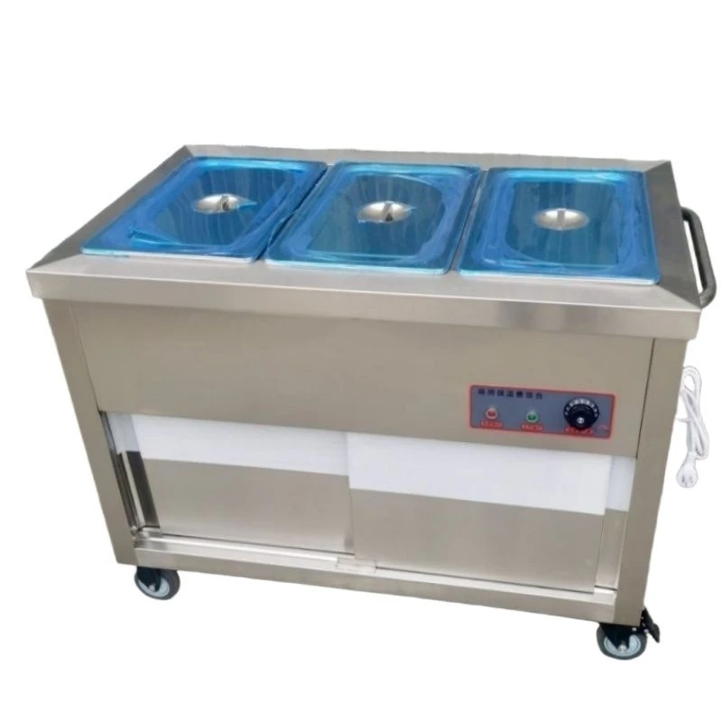 Insulated Meal Delivery Trolley, Stainless Steel Hand Push Food Serving Cart for Hospital, Nursing Home & School