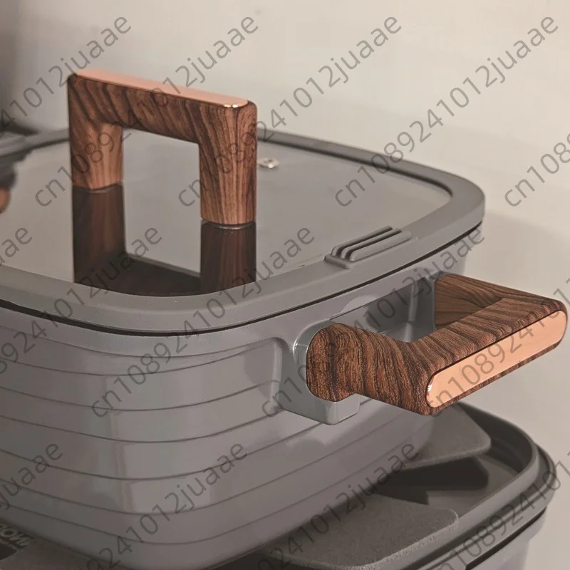 Diecasting square soup pot foreign trade hot-selling set 15-piece set, bottom covering non-stick electromagnetic heat conduction