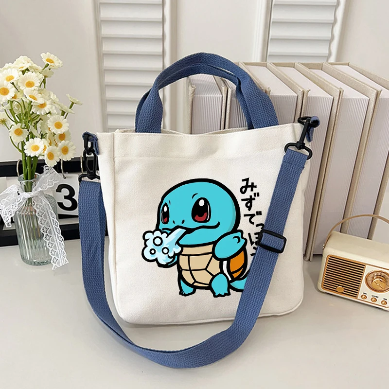 Pokemons Umhängetasche Pikachu Anime Figur Bedruckte Umhängetaschen Jungen Mädchen Große Kapazität Leinwand Handtasche Niedliche Aufbewahrungstasche Geschenk