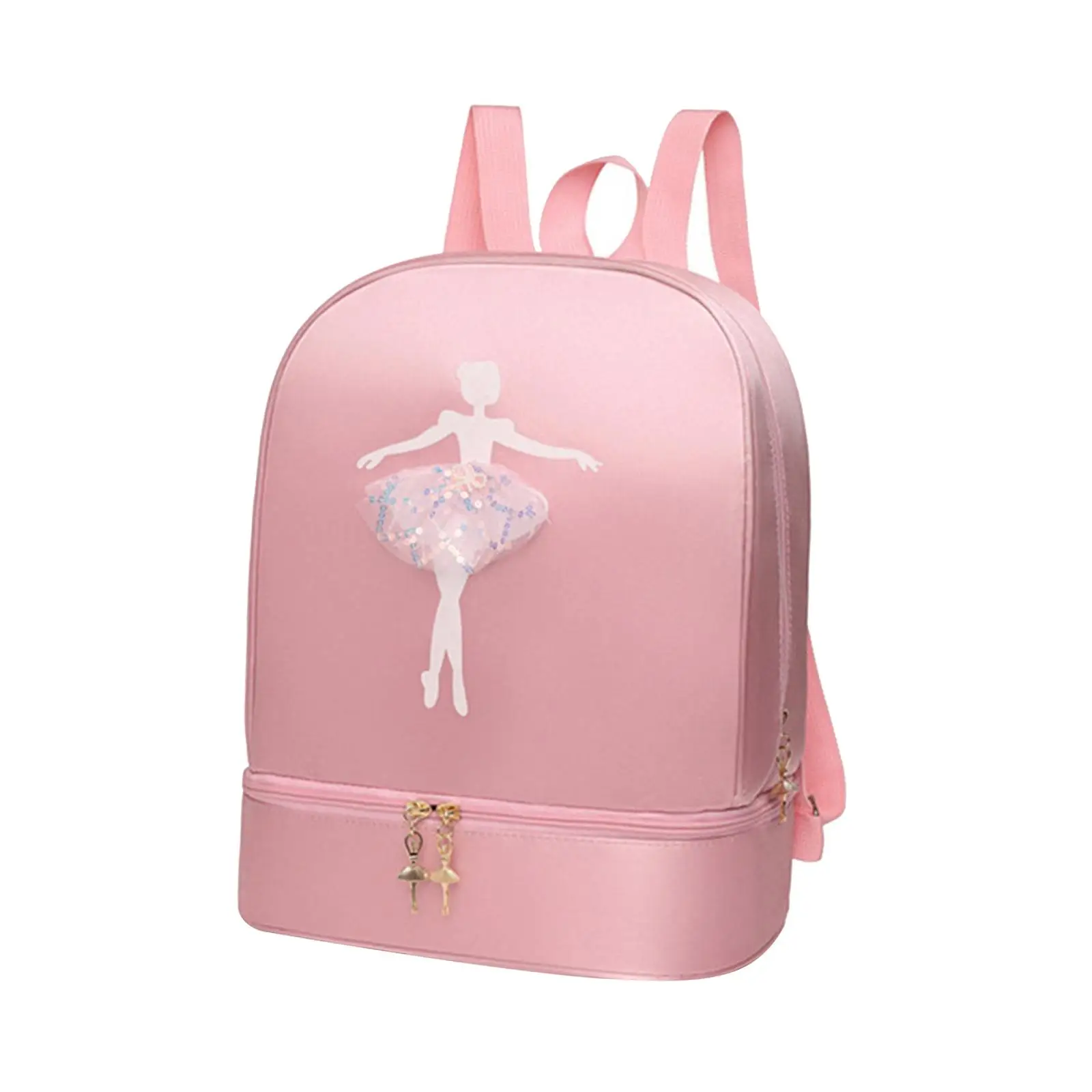 Ballet Dance Handbag Oxford Cloth Cute Backpack with Shoe Compartment Girl School Bag for Gymnastics Travel