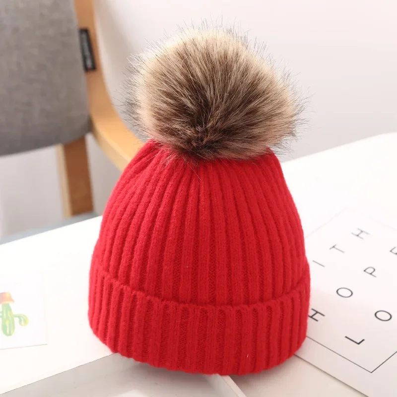 Baby Hats Winter Cap for Girl Children Knitted Hat Baby Caps for Girl Baby Boy Hat Solid Color Woolen Hat Gorros Para Bebé Кепка