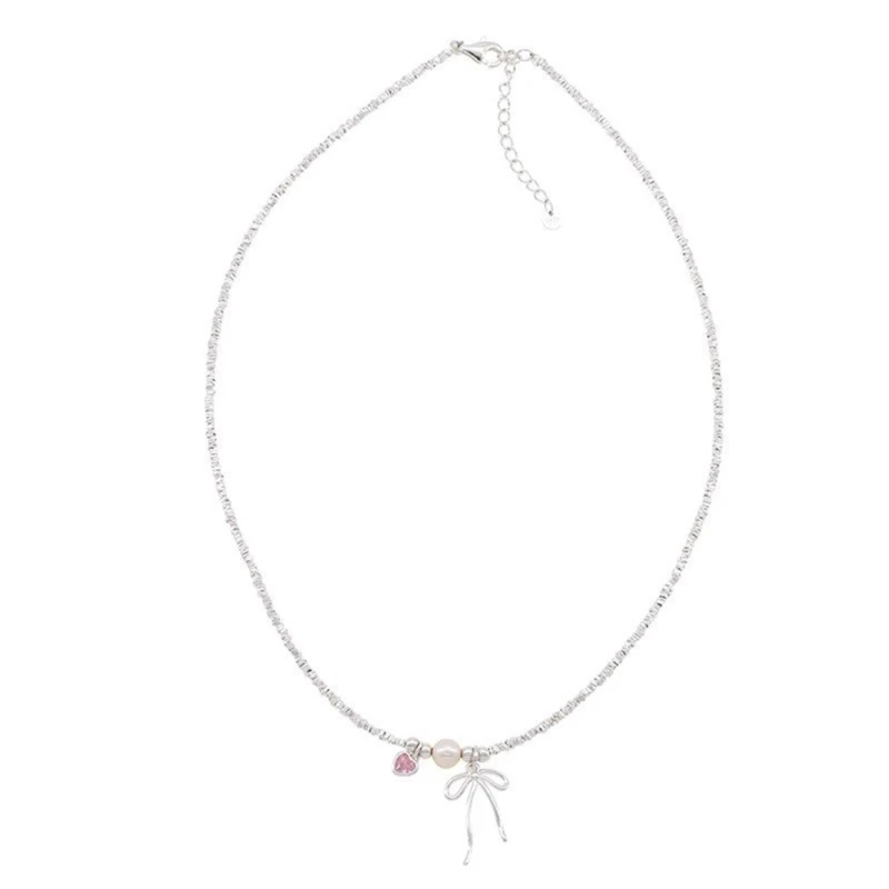 F42F Stijlvolle ketting Choker Strik Ketting Strik Dassen Mode-sieraden Cadeau