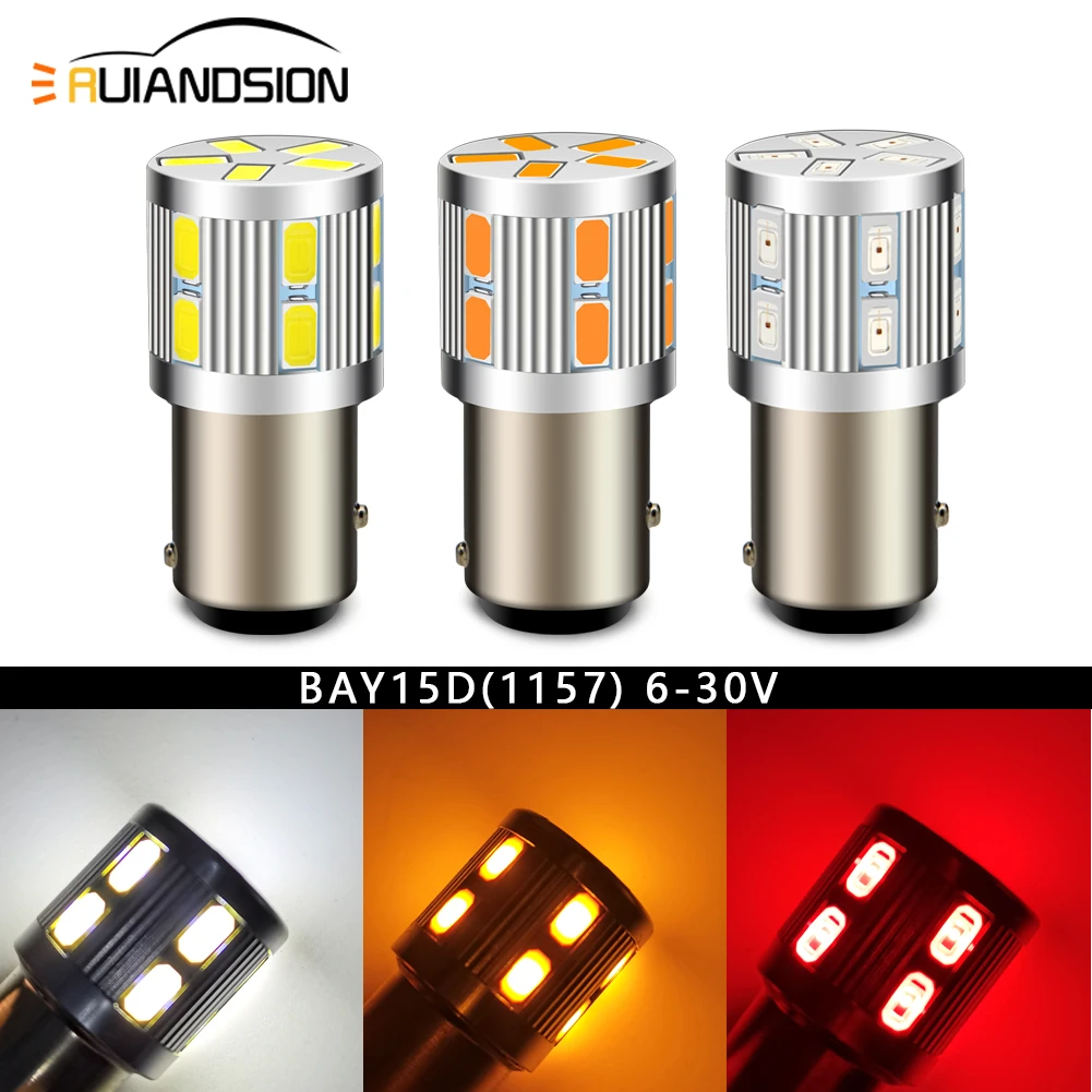 RUIANDSION 1x 1157 BAY15D P21/5W LED BAU15S PY21W R5W R10W BA15D LED Bulbs Car Signal Lights Auto Lamp 6V 12V White Red Yellow