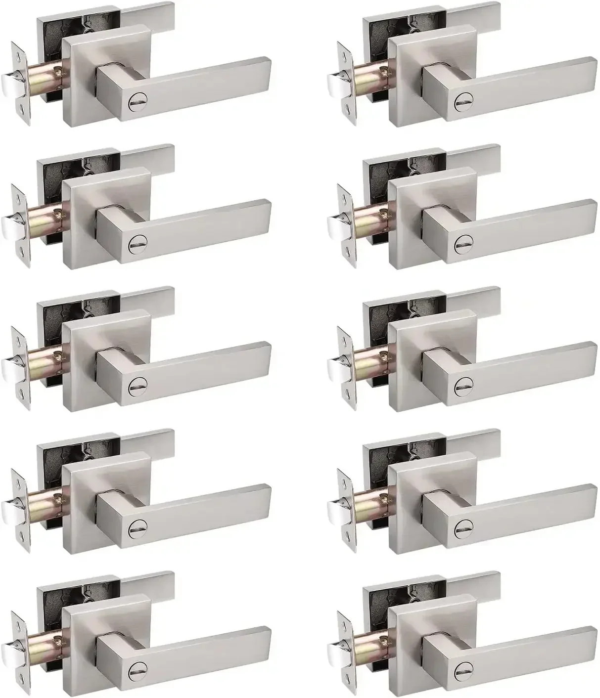 10 Pack Square Door Lever Privacy Door Lock  Door Knobs Storage