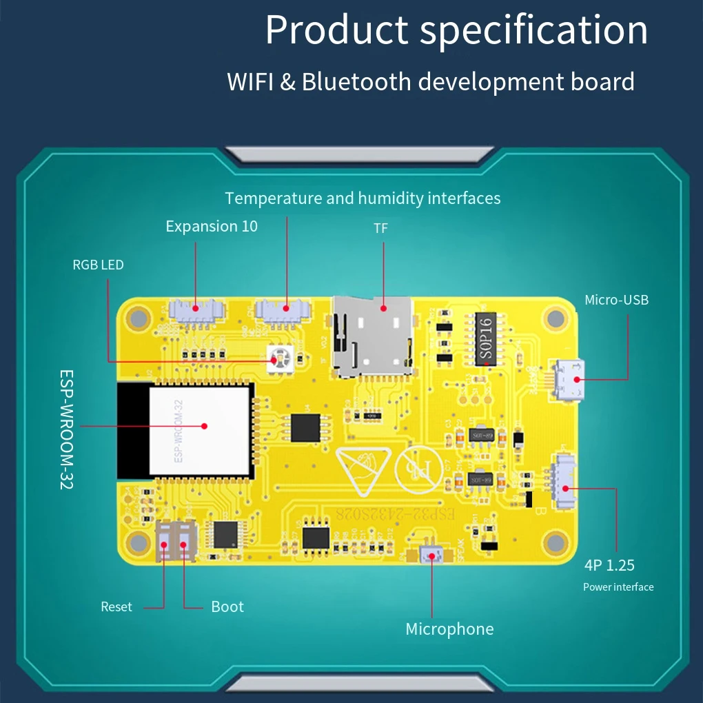 ESP32 Arduino LVGL WIFI e scheda di sviluppo Bluetooth 2.8 "240*320 schermo intelligente modulo TFT LCD da 2.8 pollici con Touch WROOM