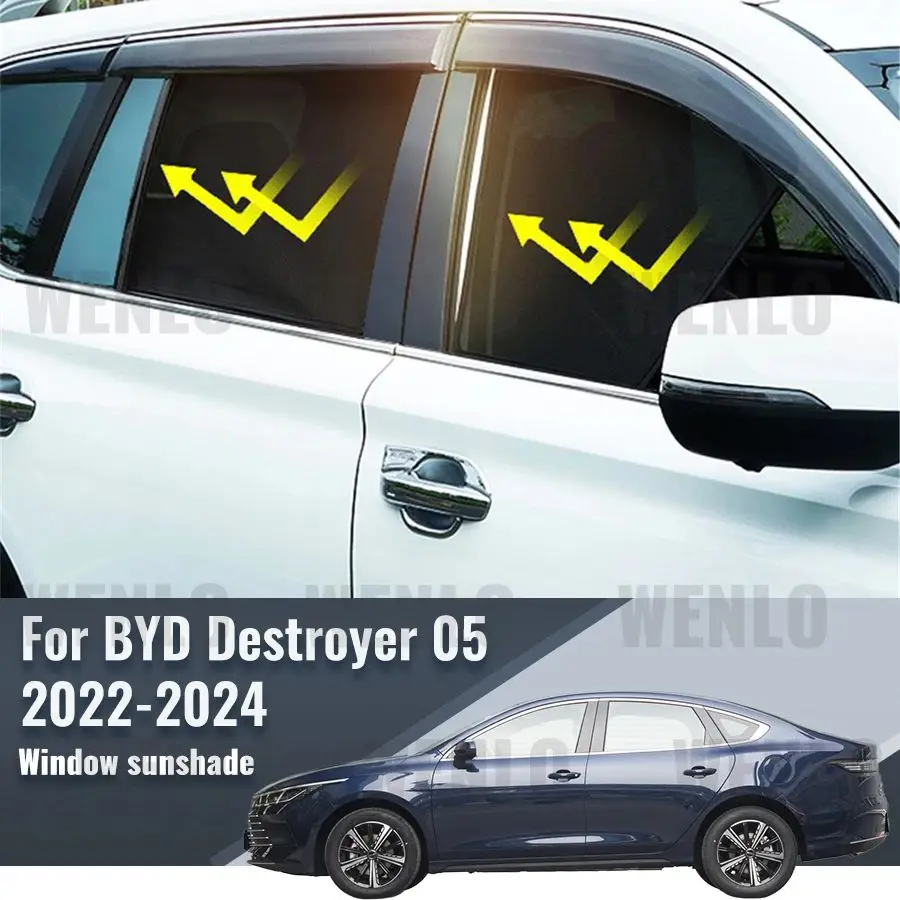 For BYD Destroyer 05 2022 2023 2024 Destroyer05 Magnetic Car Sunshade Front Windshield Frame Curtain Rear Side Window Sun Shades